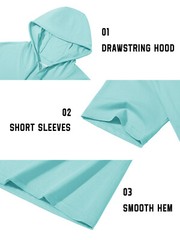 Men’s Summer Hoodie Short Sleeve Cotton Shirts Casual Sport Quick Dry Sweatshirt