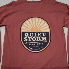 Quiet Storm Surf Shop Adult Sweatshirt Sz L Coral Long Sleeve Myrtle Beach, SC