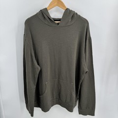 Monrow Mens Hoodie XXL Olive Green Rayon Blend Lightweight Soft Minimalist