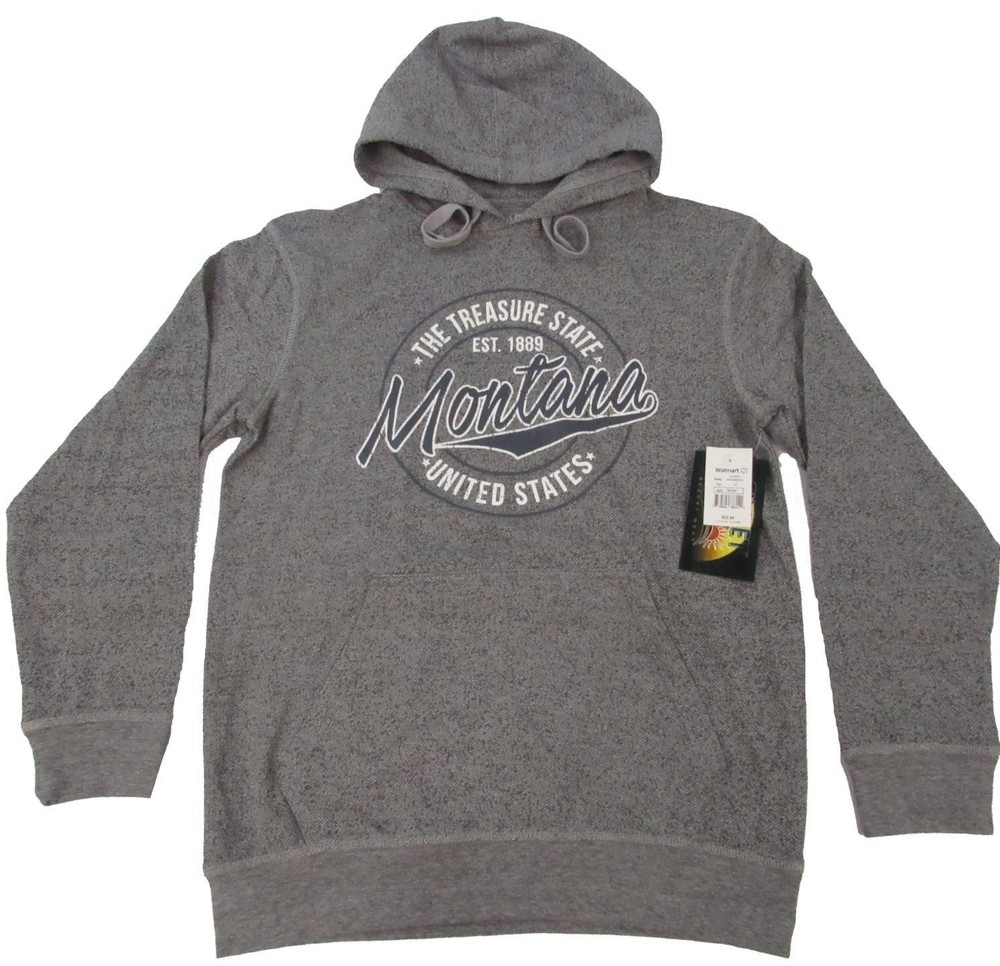 New Montana The Treasure State Est. 1889 Mens Sizes S-M-L-XL-2XL-3XL Gray Hoodie