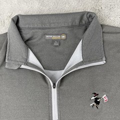 Peter Millar Top Mens Large Gray Crown Sport 1/4 Zip Golf Stanwich Country Club