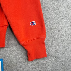 Champion Reverse Weave Sweatshirt Small Bright Orange Casual Logo Mens