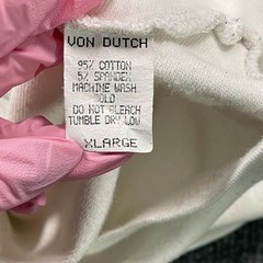 Vintage 90s Von-Dutch Full-Zip Hoodie Teens XL 17×19 White