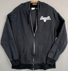 Marvel Punisher Mens XL Full Zip Hoodie Charcoal Front & Back Graphics READ