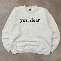 Vintage 90s Yes, Dear Funny Crewneck Sweatshirt XL Grey Humor Marriage Wife