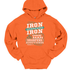 Iron Sharpens Iron Hooded Sweatshirt Hoodie Christian Catholic God Jesus