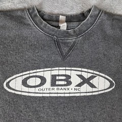 Teemax Outer Banks NC OBX Graphic Crewneck Sweatshirt Grey Small Sustainable