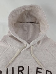 BURLEBO Men’s L Fleece Hoodie Soft Midweight Pullover Oatmeal Ducks Graphics