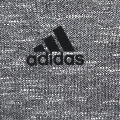 Adidas Men Short Sleeve Hoodie L Gray 100% Cotton Basketball Sweatshirt Pullover