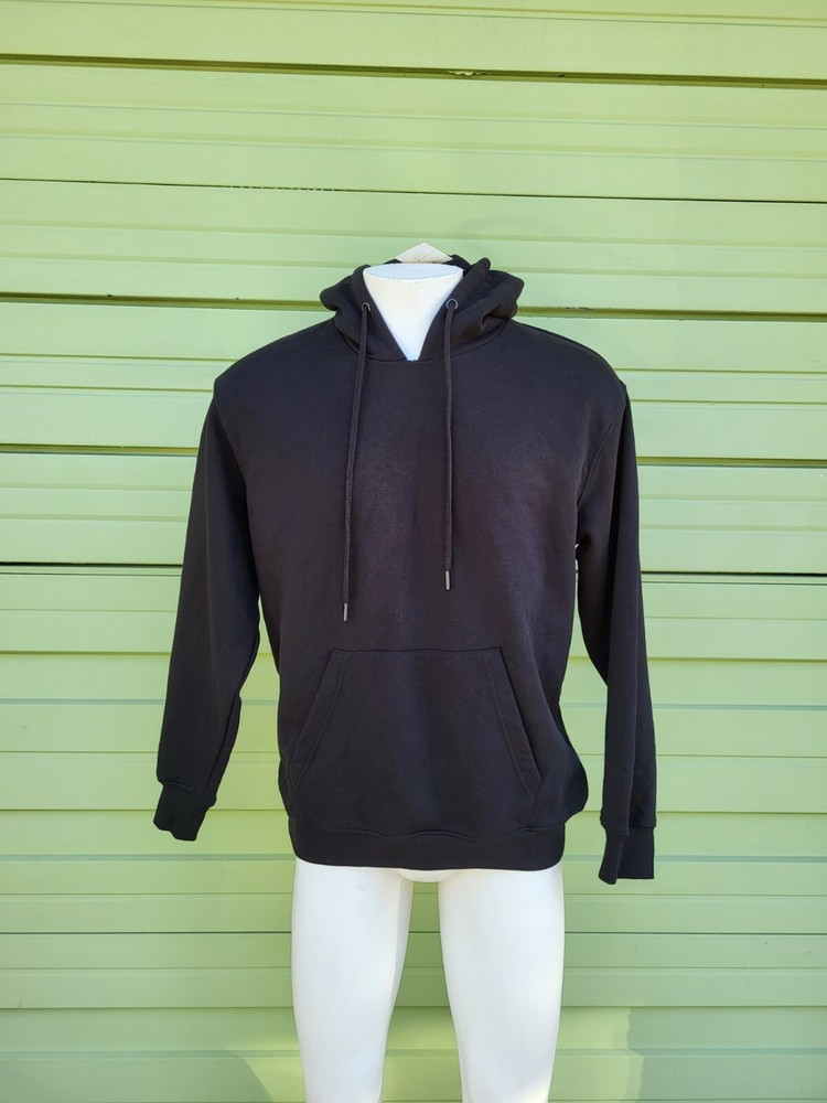 ZARA MAN BLACK BASIC LONG SLEEVE HOODY FRONT POCKET SWEATSHIRT XL 5221A Defects
