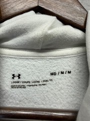Under Armour Rival Fleece Hoodie Mens M White Athletic Gym Training Loose Fit