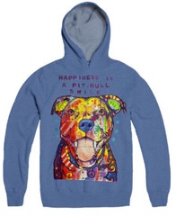 Happiness Is A Pit Bull Smile Adult Hoodie Sweatshirt Pit Bull Dad Mom NWT