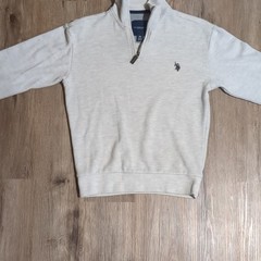 U.S. Polo Assn. Men’s XS Beige 1/4 Zip Mock Neck Embroidered Logo Sweatshirt