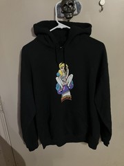 Hook Up Skateboards, Black Hoodie Size Medium Alice In Wonderland