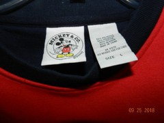 MICKEY MOUSE – Vintage Navy blue Red White Disney Sweatshirt Adult L EXCELLENT