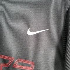Nike Force Hoodie Men’s L Black Red Full Zip Long Sleeve 100% Polyester Athletic