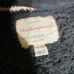 Weatherproof Vintage Men’s XL Black Sherpa Lined Full Zip Hoodie Sweatshirt NWT