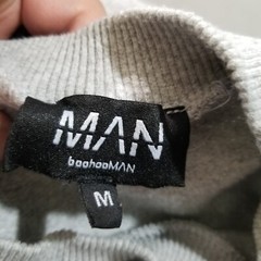 BooHoo Man Sweatshirt Mens Medium Gray Crew Neck Long Sleeve Outdoors Casual