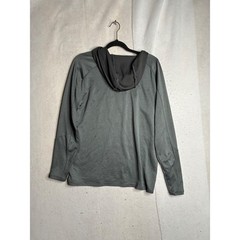 Under Armour Mens Large Gray Long Sleeve Hooded Graphic Logo Training Shirt LG
