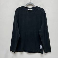 Rains Black Polyester Solid Crew Neck Raglan Pullover Fleece Sweatshirt L $95