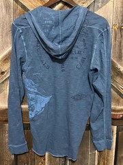 Men’s BUFFALO David Button Very light Hoodie Sweater Sz M 100% Cotton Blue NWT