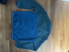 Patagonia Synchilla Men’s M Blue Green Colorblock 1/4 Snap Mock Neck Fleece