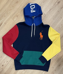 Polo Ralph Lauren Hoodie Sweatshirt Men’s Medium Big Pony Color Block NWT