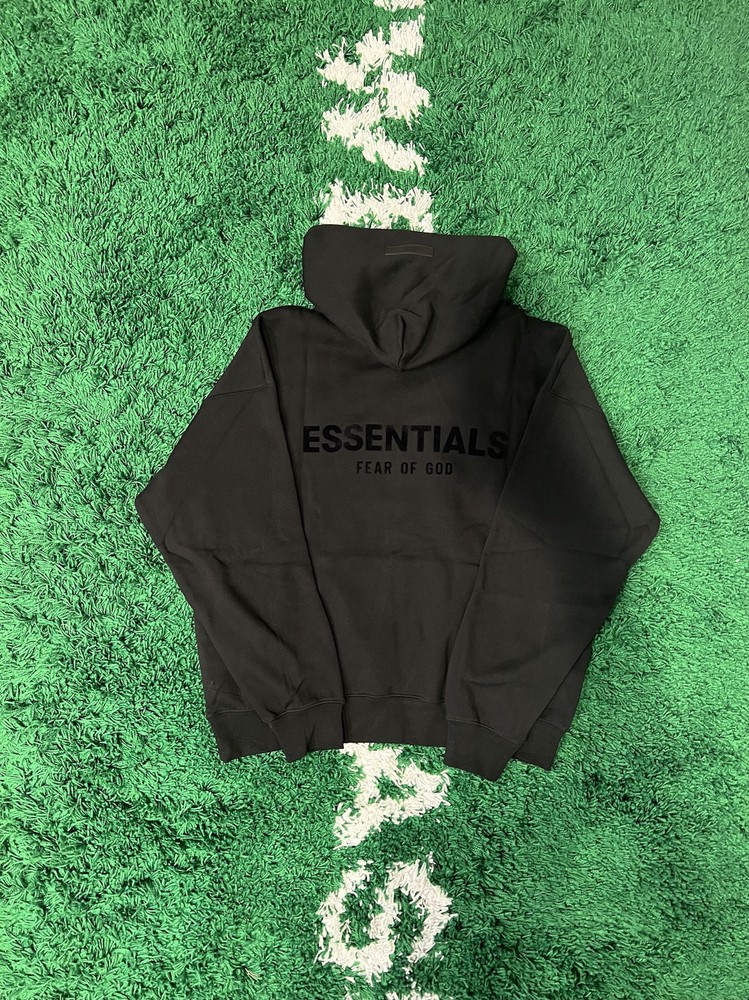 Fear of God Essentials Black Stretch Limo Hoodie Size XXS