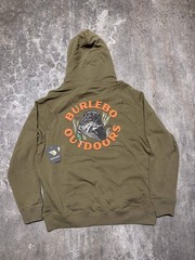 Burlebo Men’s Old School Duck Hunt Fleece Hoodie Size Small – Brown BRAND NEW