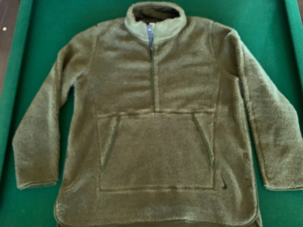 New! Mens NIKE YOGA SHERPA FLEECE PULLOVER LOOSE FIT 1/2 SNAP SWEATSHIRT GREEN