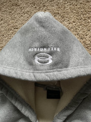 BALENCIAGA Unity Sports Icon BOXY Zip-Up Hoodie Large GREY