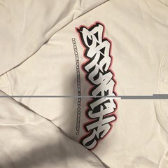H&M Men’s White Graphic Print Pullover Hoodie Regular Fit Size S Pockets
