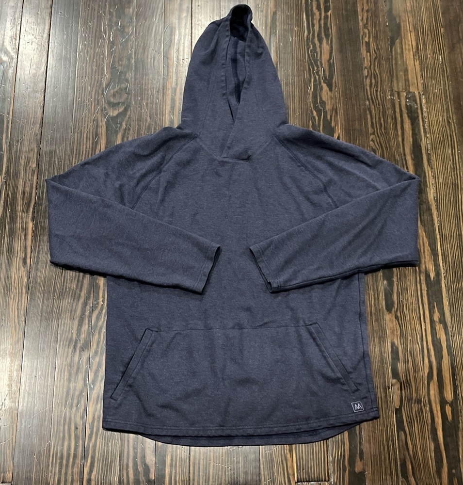 Mizzen Main Pullover Hoodie Mens Medium Blue Rayon Nylon