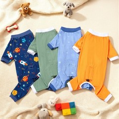 4 Pack Dog Pajamas Pet Costumes Dog Jammies Bodysuits Sweatshirt Adjustable Brea