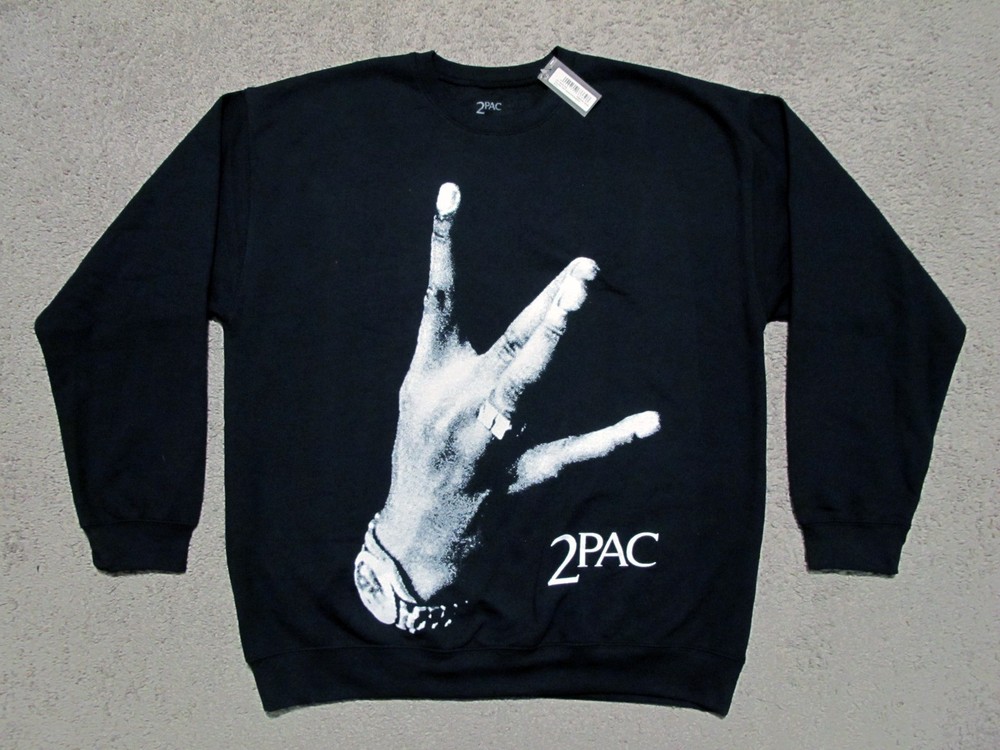 Licensed 2PAC “All Eyez On Me” black crewneck sweatshirt men’s sz L tupac shakur