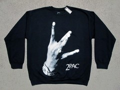 Licensed 2PAC “All Eyez On Me” black crewneck sweatshirt men’s sz L tupac shakur