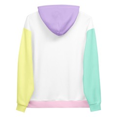 Unisex Pastel Purple Green Yellow Pink and White Street Fashion Hoodie