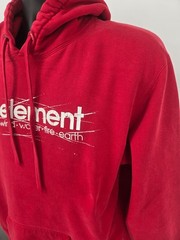 Element Hoodie Sweatshirt Mens XL Red Heavyweight Wind Water Fire Earth Pocket !