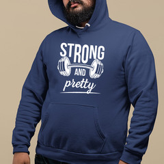 Strong And Pretty Gym Hoodie Weight Training Fitness Workout Lovers Gift