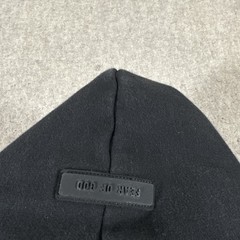 Fear Of God Essentials Hoodie All Jet Black Mens XS Front Logo Pullover