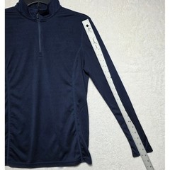 Adidas Navy Blue Quarter Zip Pullover Athletic Performance Mock Neck Top Men’s M
