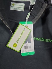 JOHN DEERE Men’s Stitched Logo Heavyweight Hoodie Sweatshirt, Black XL NWT