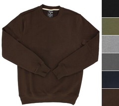 True Classic Men’s Basic Sweatshirt Crew Neck Long Sleeve Fleece, Ribbed Cuffs
