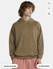 No Boundaries Men’s Brown Fleece Pullover Hoodie Oversized Hooded Pockets Size S