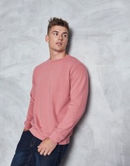 Mens Sweatshirts Plain Crew Neck Fleece Lined Pullover Jumpers AWDis