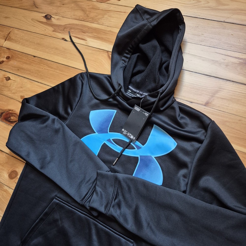 Under Armour Coldgear Hoodie Mens Small Black Sweatshirt Lined Outdoor School
