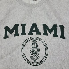 Vtg Champion Reverse Weave Miami University Sweatshirt Size Large Coral Gables