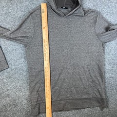 Vince Hoodie Mens L Gray Slim Fit Cotton Rayon Blend Pullover Sweatshirt Soft