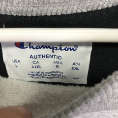 Champion Sweatshirt Mens L Gray Small C Logo Fleece Pullover Solid Crewneck