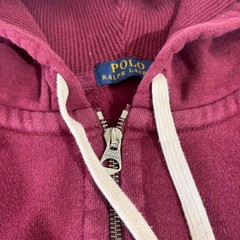 Polo Ralph Lauren Mens XL Full Zip Hoodie Burgundy Red Thermal Lined Fleece